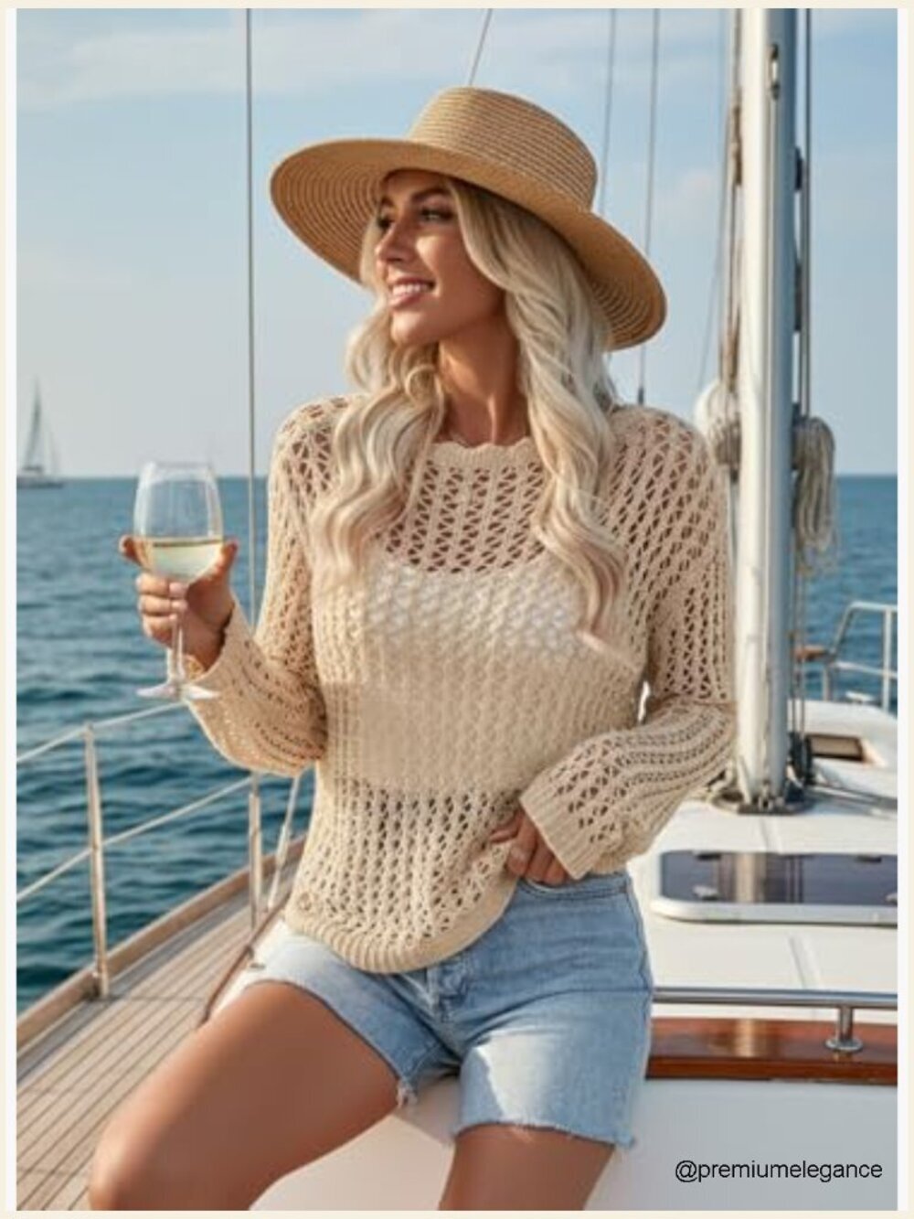 Off Shoulder Loose Knit Summer Sweater Pullover Women Beach Vacation - Picture 2 of 7